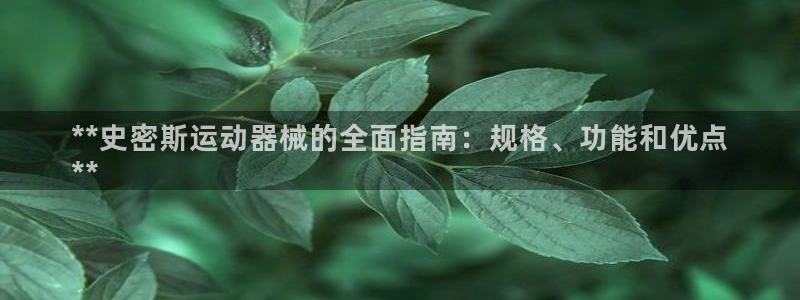 凯时是AG优质运营商：**史密斯运动器械的全面指南：