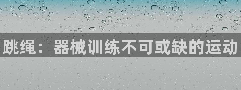尊龙凯时app官方网站：跳绳：器械训练不可或缺的运动