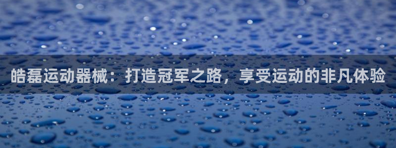 尊龙人生就是博首页：皓磊运动器械：打造冠军之路，享受